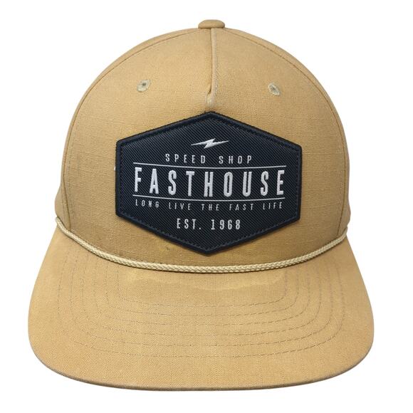 Speed Shop Fast House Long Live The Fast Life Snapback Hat Brown One Size Rope - Picture 1 of 10